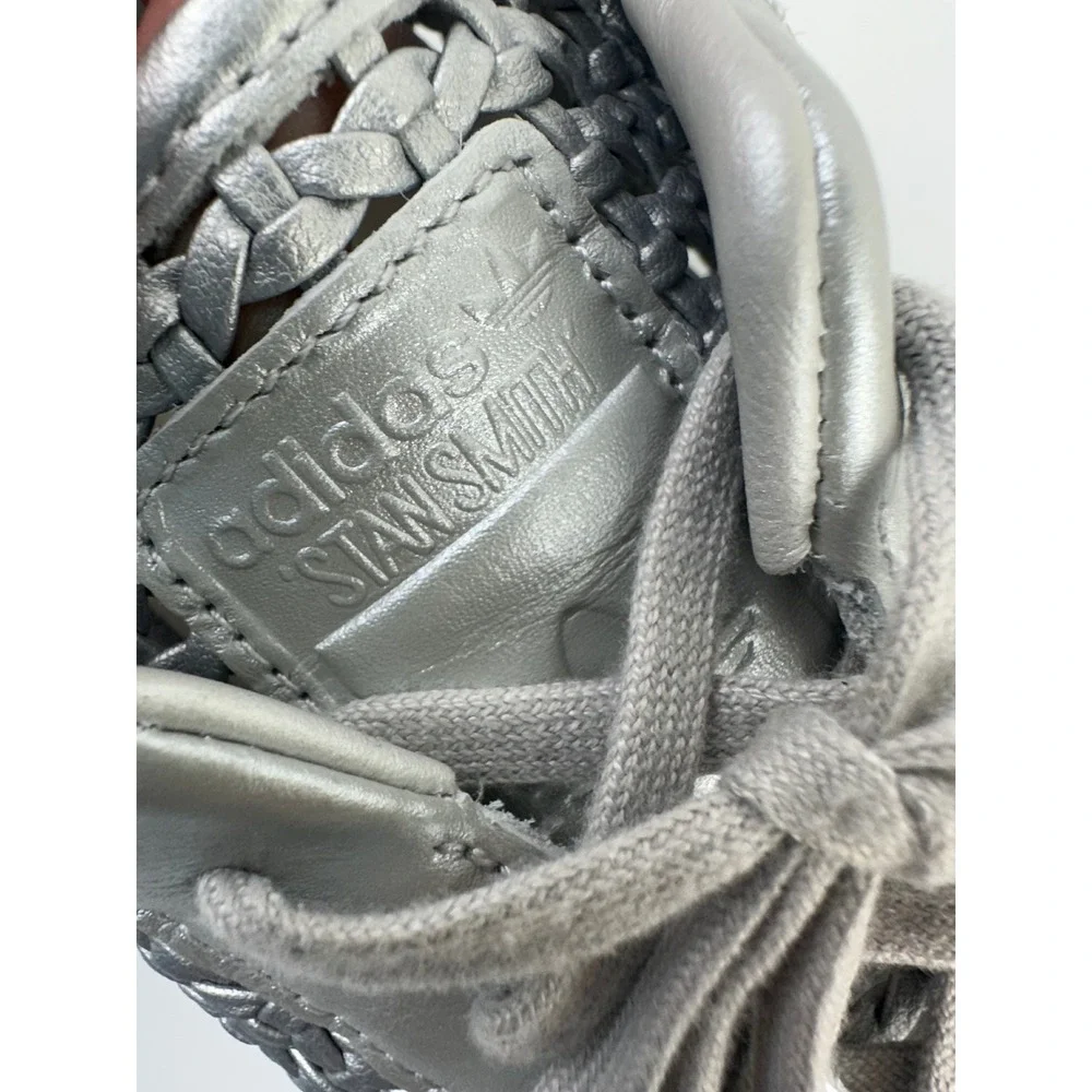 Adidas Originals Stan Smith Lo Pro Shoes Sneaker Woven Silver Metallic Womens 10